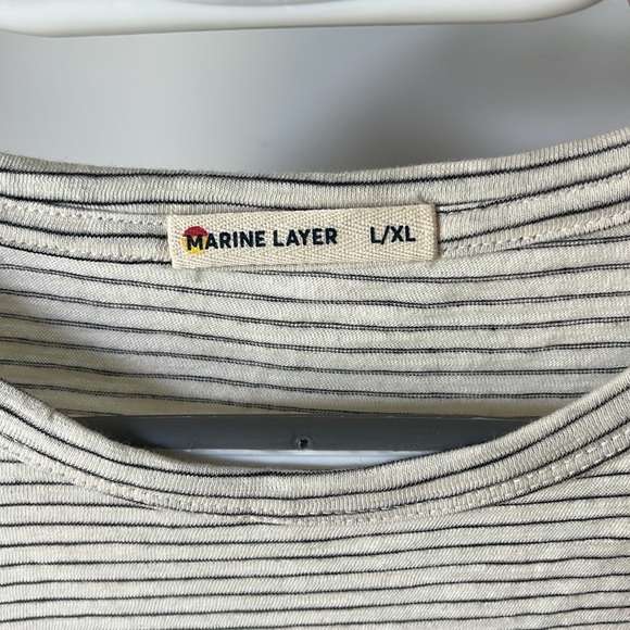 Marine Layer Striped Short Sleeve Tee - White and Blue - Picture 2 of 4
